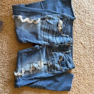 Distressed Blue Jeans